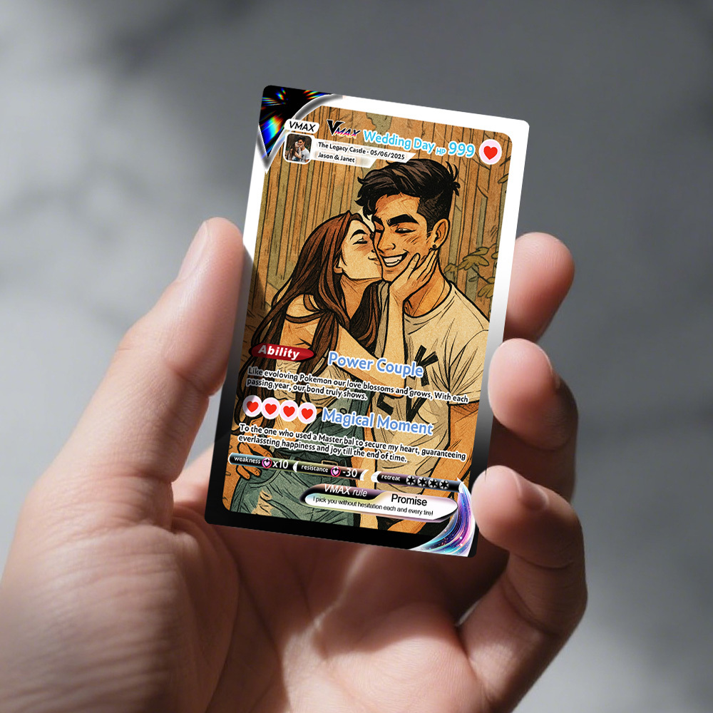 Tarjeta De Pareja De Anime Personalizada, Regalo Romántico De San Valentín Para Pareja, Regalo De Recuerdo Coleccionable Único - miscalcetinescaramx