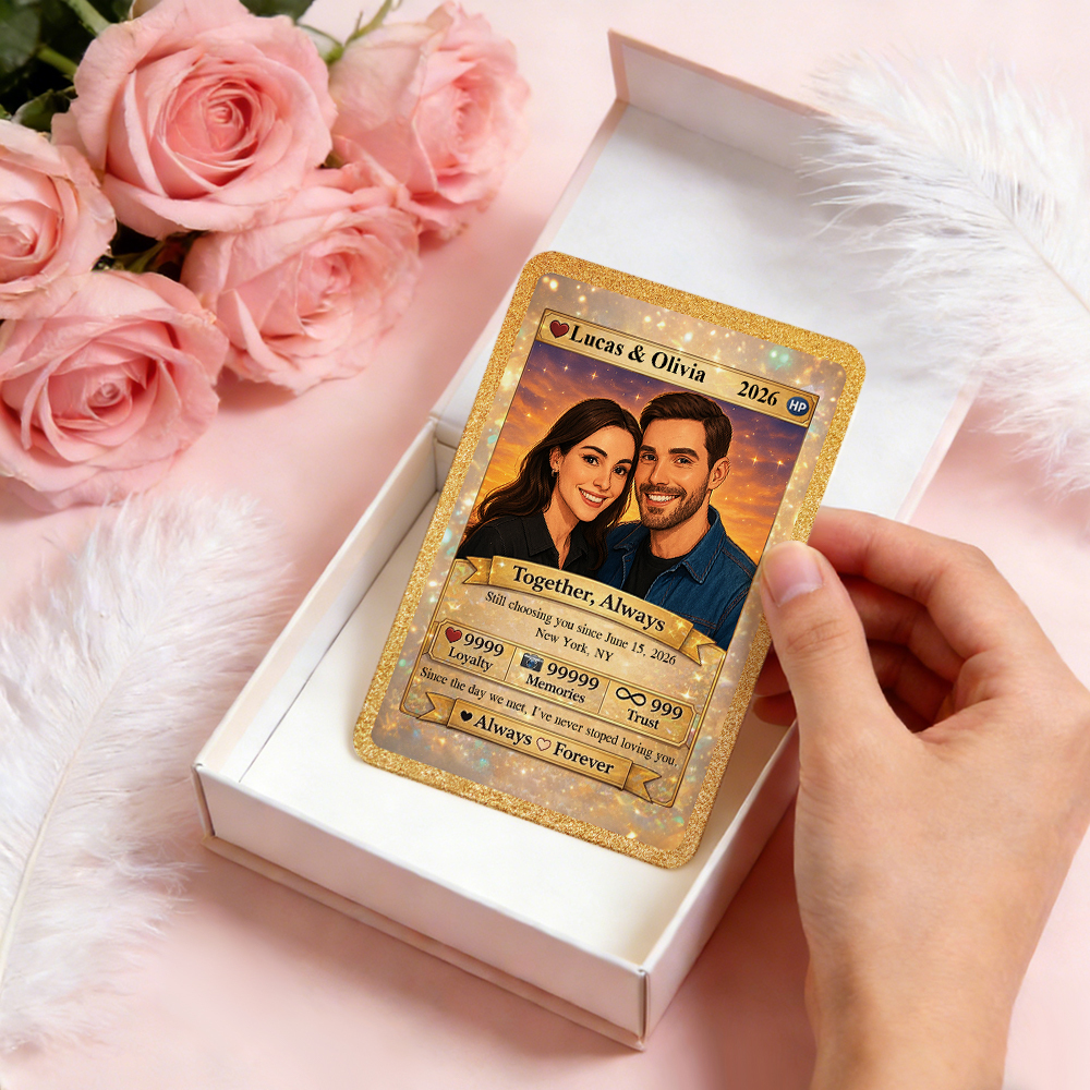 Tarjeta De Pareja Poderosa De San Valentín Personalizada, Tarjeta De Aniversario Personalizada Con Foto De Pareja Estilo Anime, El Mejor Regalo De San Valentín Para Tu Pareja. - miscalcetinescaramx