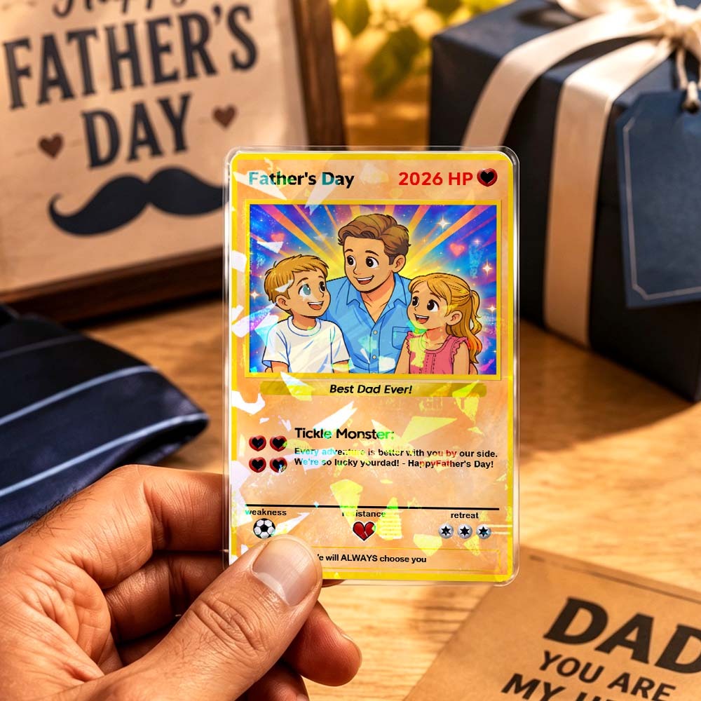 Tarjeta Personalizada Del Día Del Padre - Regalo Para La Tarjeta De Entrenador De Papá - Regalo Personalizado Del Día Del Padre Con Foto Para Papá - miscalcetinescaramx