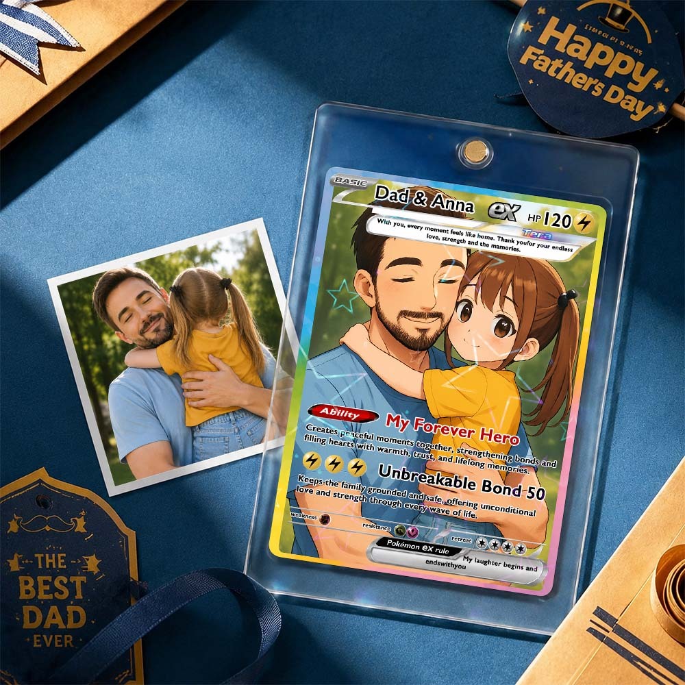 Tarjeta Del Día Del Padre | Tarjeta Fotográfica Personalizada | La Mejor Tarjeta Tipo Billetera Para Papá | Tarjeta Coleccionable Personalizada, Regalo Personalizado Para Papá | Regalo De Niños | Nuevo Regalo De Papá - miscalcetinescaramx