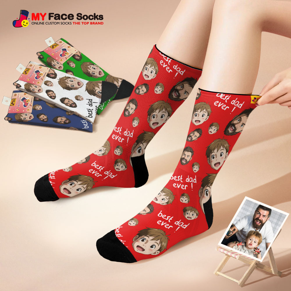 Calcetines Personalizados Con Foto De Papá, Diseño Personalizado, Regalo Para El Día Del Padre - miscalcetinescaramx