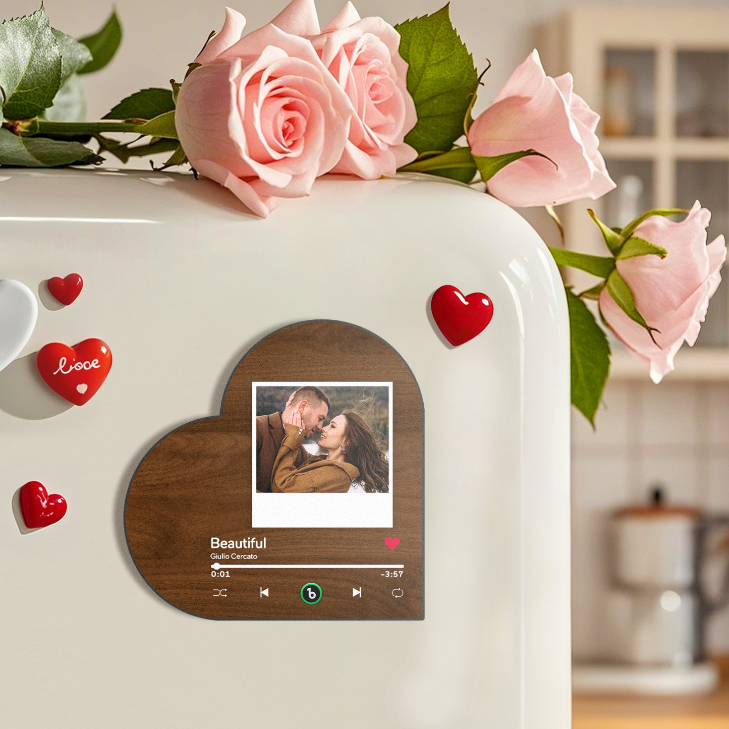 Imán Para Nevera Con Forma De Corazón Y Marco De Fotos: Un Recuerdo Único Para Parejas - miscalcetinescaramx