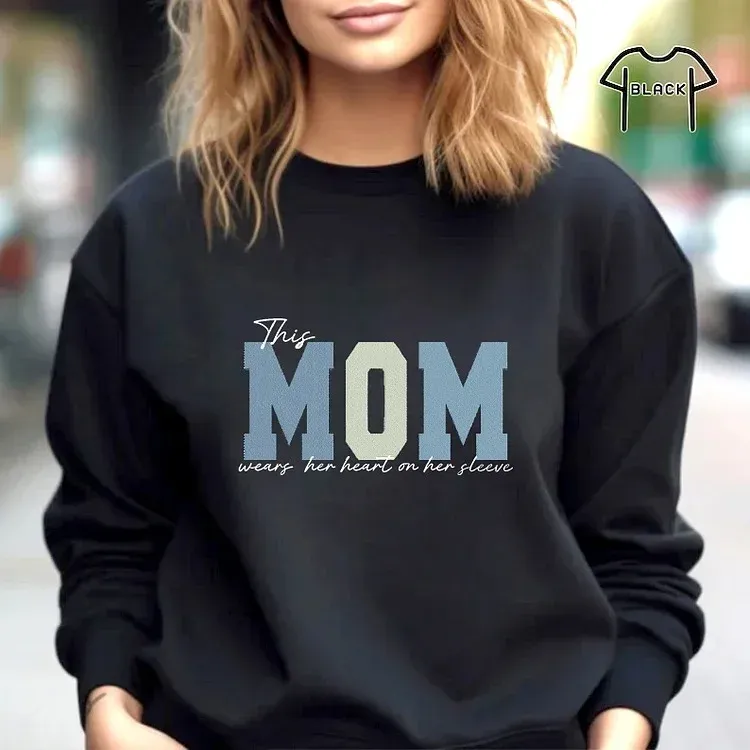 Camisetas, Sudaderas Y Sudaderas Con Capucha Bordadas Personalizadas Con El Mensaje 'mamá Lleva El Corazón En La Manga'. - miscalcetinescaramx