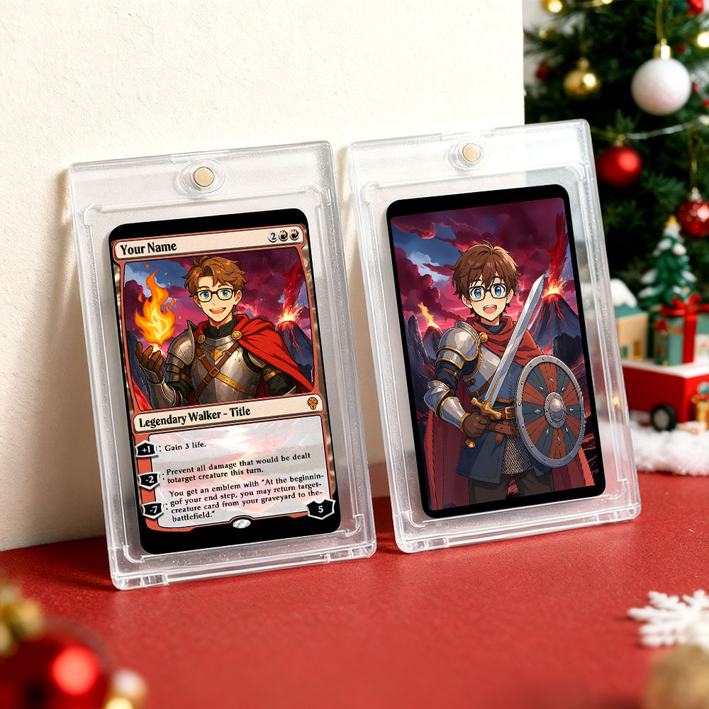 Carta Walker Personalizada Al Estilo Mtg. Regalo De Navidad Personalizado Al Estilo Magic. Regalo De Navidad Divertido Con Dibujos Animados Para Él O Ella. - miscalcetinescaramx