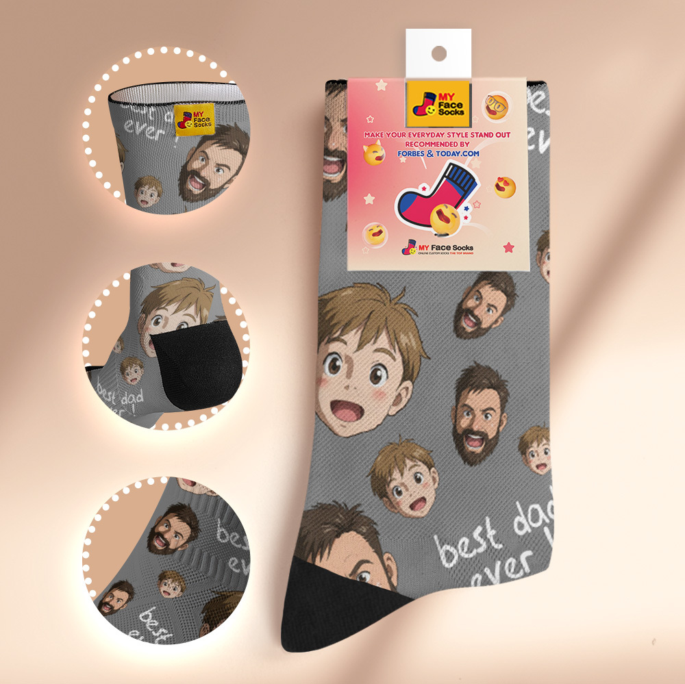 Calcetines Personalizados Con Foto De Papá, Diseño Personalizado, Regalo Para El Día Del Padre - miscalcetinescaramx