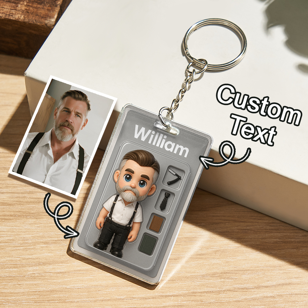 Figura De Acción Totalmente Personalizable, Empaque Estilo Caja De Juguetes, Regalo Artístico, Llavero Acrílico Con Impresión 2d Personalizado, Regalo Para Él