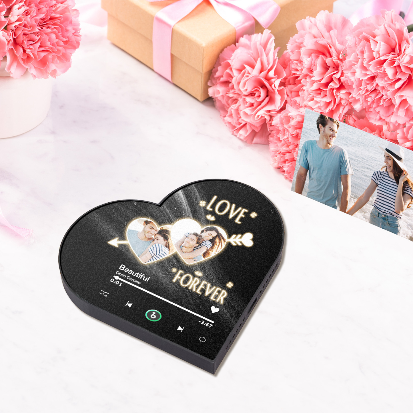 Imán Para Nevera Con Forma De Corazón Y Marco De Fotos: Un Recuerdo Único Para Parejas - miscalcetinescaramx