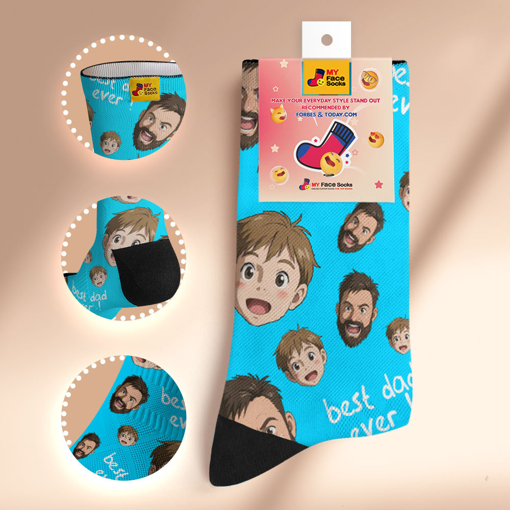 Calcetines Personalizados Con Foto De Papá, Diseño Personalizado, Regalo Para El Día Del Padre - miscalcetinescaramx