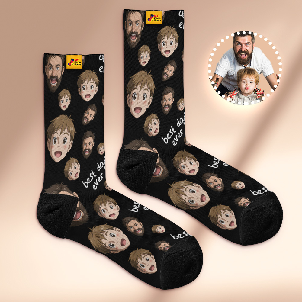Calcetines Personalizados Con Foto De Papá, Diseño Personalizado, Regalo Para El Día Del Padre - miscalcetinescaramx