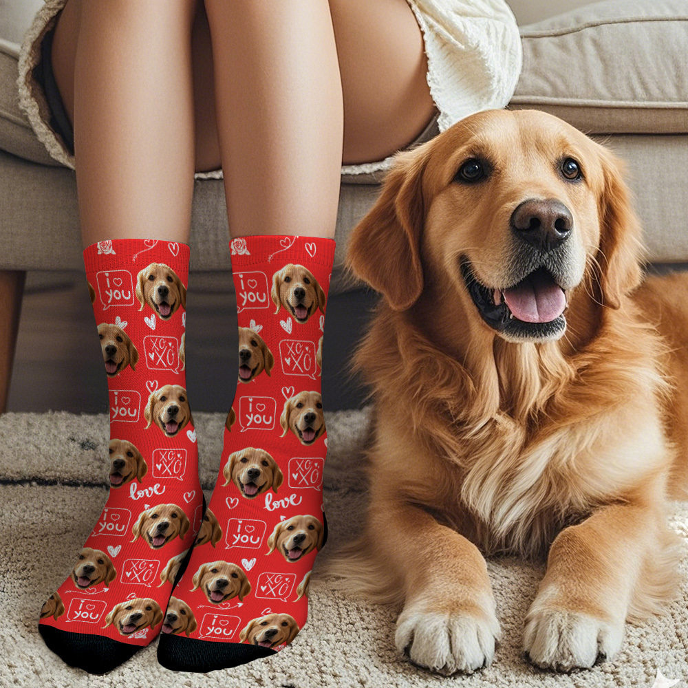 Calcetines Personalizados Con Fotos De Caras Y Huellas De Perro. Un Regalo Divertido Para Amantes De Las Mascotas. - miscalcetinescaramx