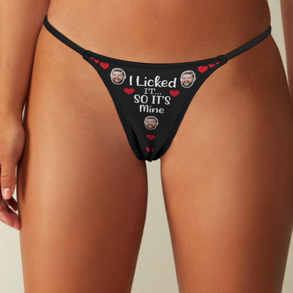 Tangas Personalizadas Con Foto, Bragas, Ropa Interior Divertida, Calzoncillos, Lo Lamí, Lo Lamí, Así Que Es Mío, Tanga, Regalo De San Valentín