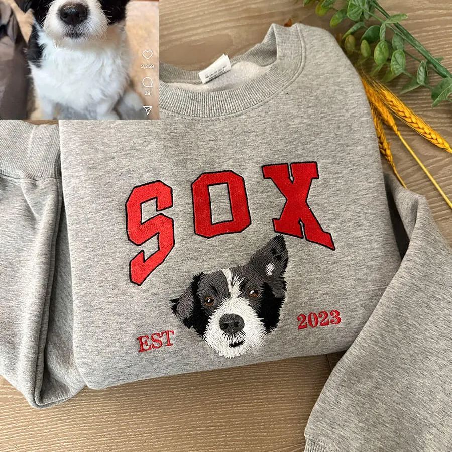 Sudadera Bordada Personalizada Con Retrato De Mascota