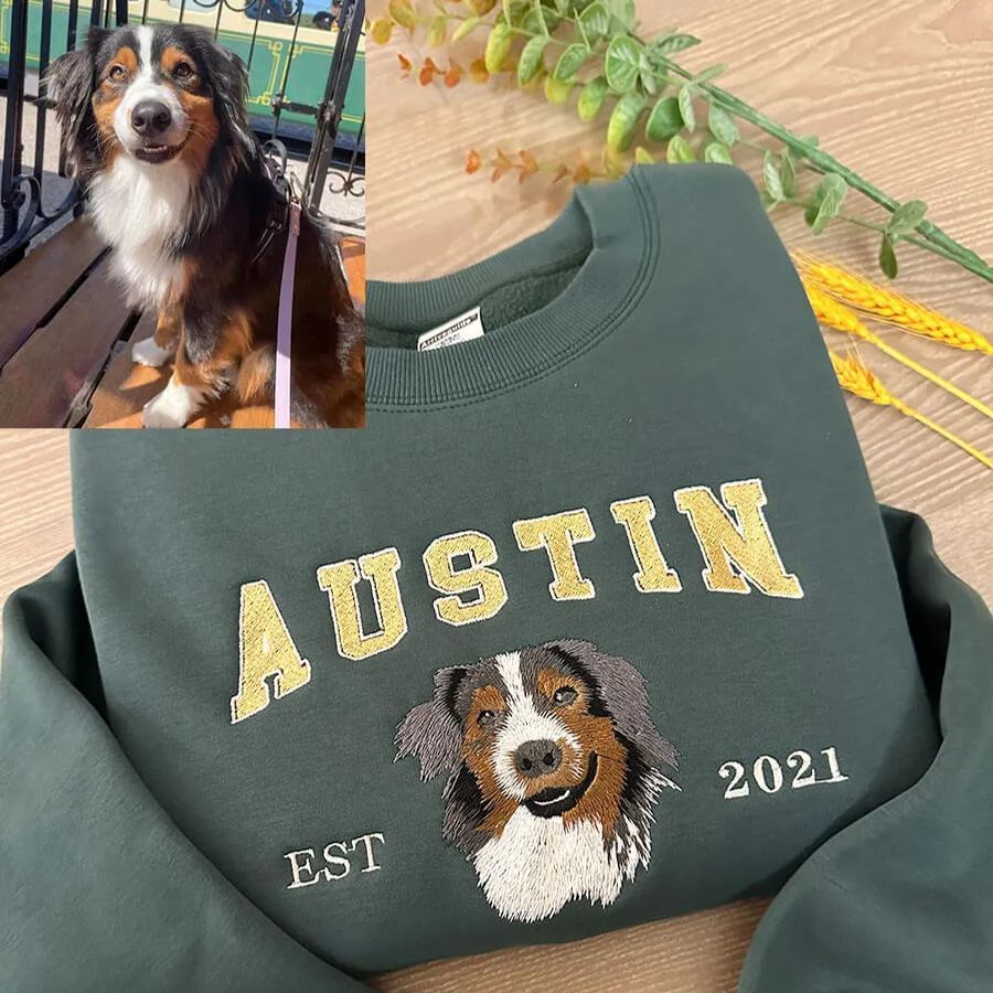 Sudadera Bordada Personalizada Con Retrato De Mascota