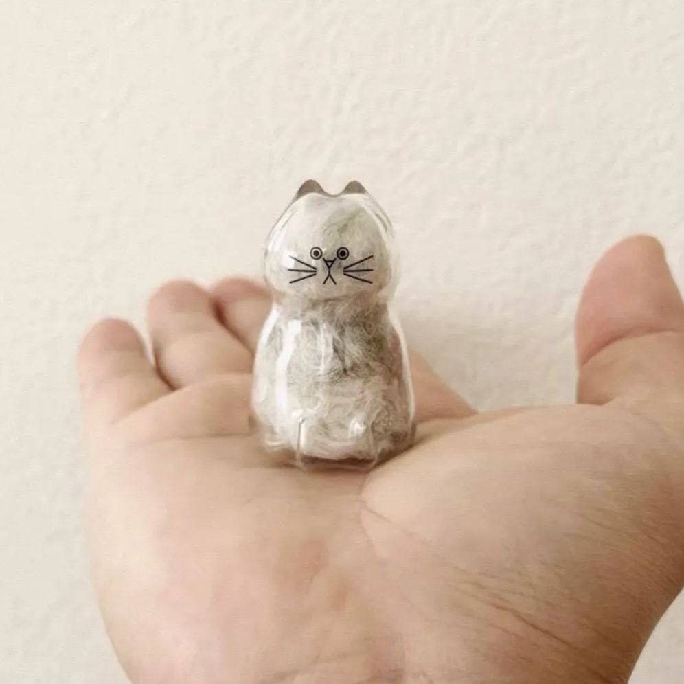 Llavero Cápsula De Pelo De Gato Transparente – Acrílico Gashapon Con Forma De Memoria - miscalcetinescaramx