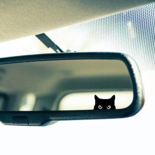 Calcomanía De Gato Que Mira, Calcomanía Para Auto, Calcomanía De Gato Negro Que Mira, Botón En Blanco, Calcomanía De Vinilo, Calcomanías Para Auto, Calcomanías De Vinilo, Calcomanía De Expulsión, Calcomanía De Gato
