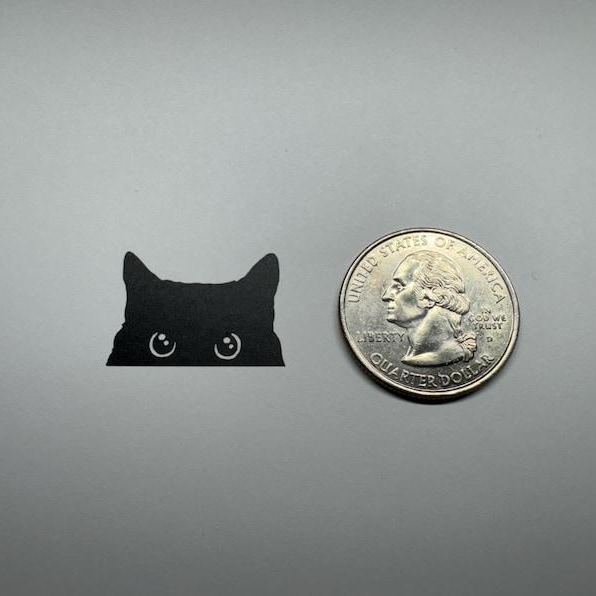 Calcomanía De Gato Que Mira, Calcomanía Para Auto, Calcomanía De Gato Negro Que Mira, Botón En Blanco, Calcomanía De Vinilo, Calcomanías Para Auto, Calcomanías De Vinilo, Calcomanía De Expulsión, Calcomanía De Gato