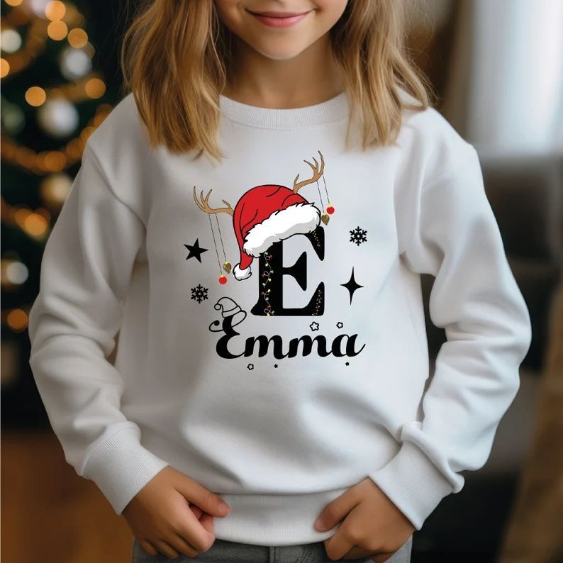 Sudadera Navideña Familiar Con Monograma, Sudadera Navideña Personalizada, Suéter Navideño Con Nombre Familiar, Regalo Navideño Familiar Personalizado - miscalcetinescaramx