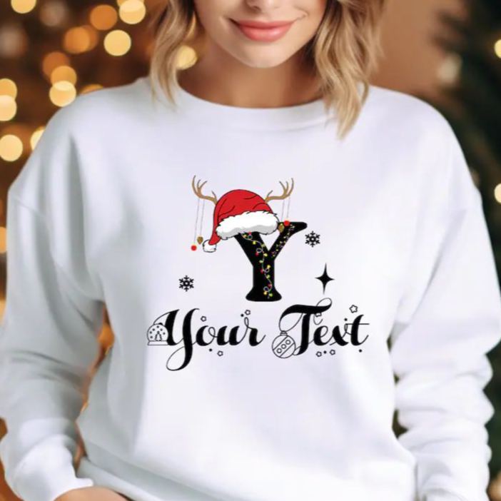 Sudadera Navideña Familiar Con Monograma, Sudadera Navideña Personalizada, Suéter Navideño Con Nombre Familiar, Regalo Navideño Familiar Personalizado - miscalcetinescaramx