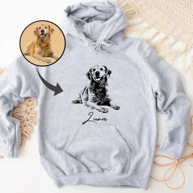Sudadera Con Foto Personalizada, Sudadera Personalizada, Regalos De Navidad Para Mamá De Perro, Sudadera Con Capucha Para Dueño De Perro, Regalo Personalizado Para Dueño De Perro, Impresión De Foto Personalizada Para Papá Gato - miscalcetinescaramx