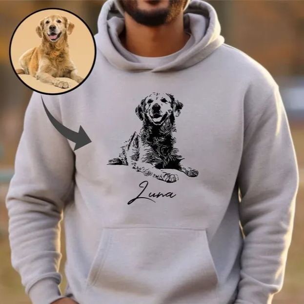 Sudadera Con Foto Personalizada, Sudadera Personalizada, Regalos De Navidad Para Mamá De Perro, Sudadera Con Capucha Para Dueño De Perro, Regalo Personalizado Para Dueño De Perro, Impresión De Foto Personalizada Para Papá Gato - miscalcetinescaramx
