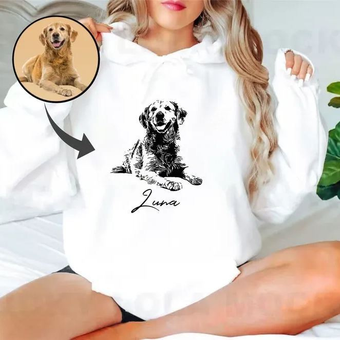 Sudadera Con Foto Personalizada, Sudadera Personalizada, Regalos De Navidad Para Mamá De Perro, Sudadera Con Capucha Para Dueño De Perro, Regalo Personalizado Para Dueño De Perro, Impresión De Foto Personalizada Para Papá Gato - miscalcetinescaramx