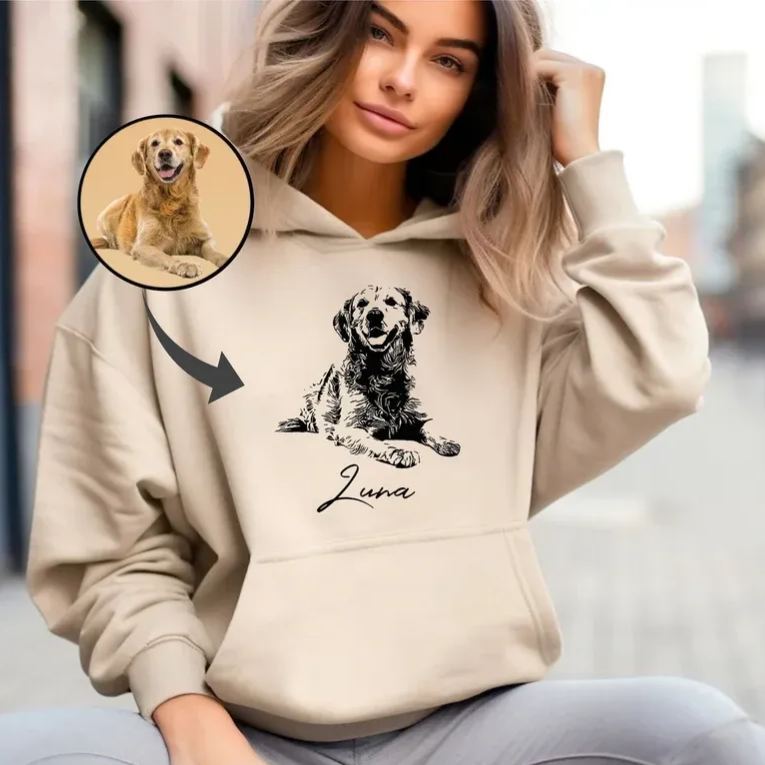 Sudadera Con Foto Personalizada, Sudadera Personalizada, Regalos De Navidad Para Mamá De Perro, Sudadera Con Capucha Para Dueño De Perro, Regalo Personalizado Para Dueño De Perro, Impresión De Foto Personalizada Para Papá Gato - miscalcetinescaramx