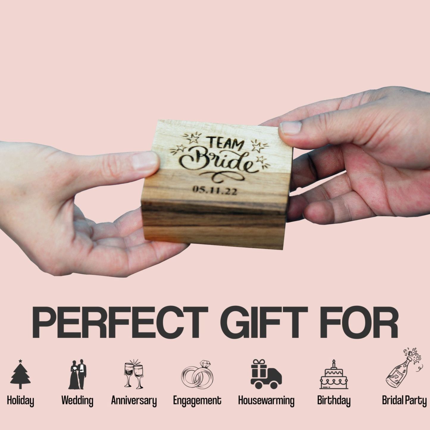 Caja De Fotos Personalizada De Nogal, Regalo De Recuerdo De Aniversario - miscalcetinescaramx