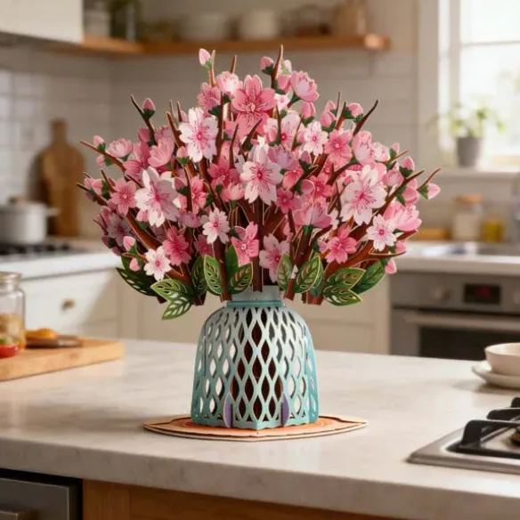 Tarjeta Desplegable Con Flores 3d De Floración Eterna: Mensaje De Amor Personalizado Y Floración Eterna - miscalcetinescaramx