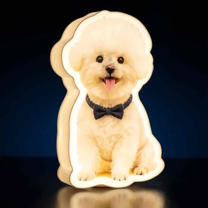 Lámpara De Pared Personalizada Con Sensor De Movimiento Para Gatos Y Perros, Luz Nocturna Con Foto Personalizada Para Amantes De Las Mascotas - miscalcetinescaramx