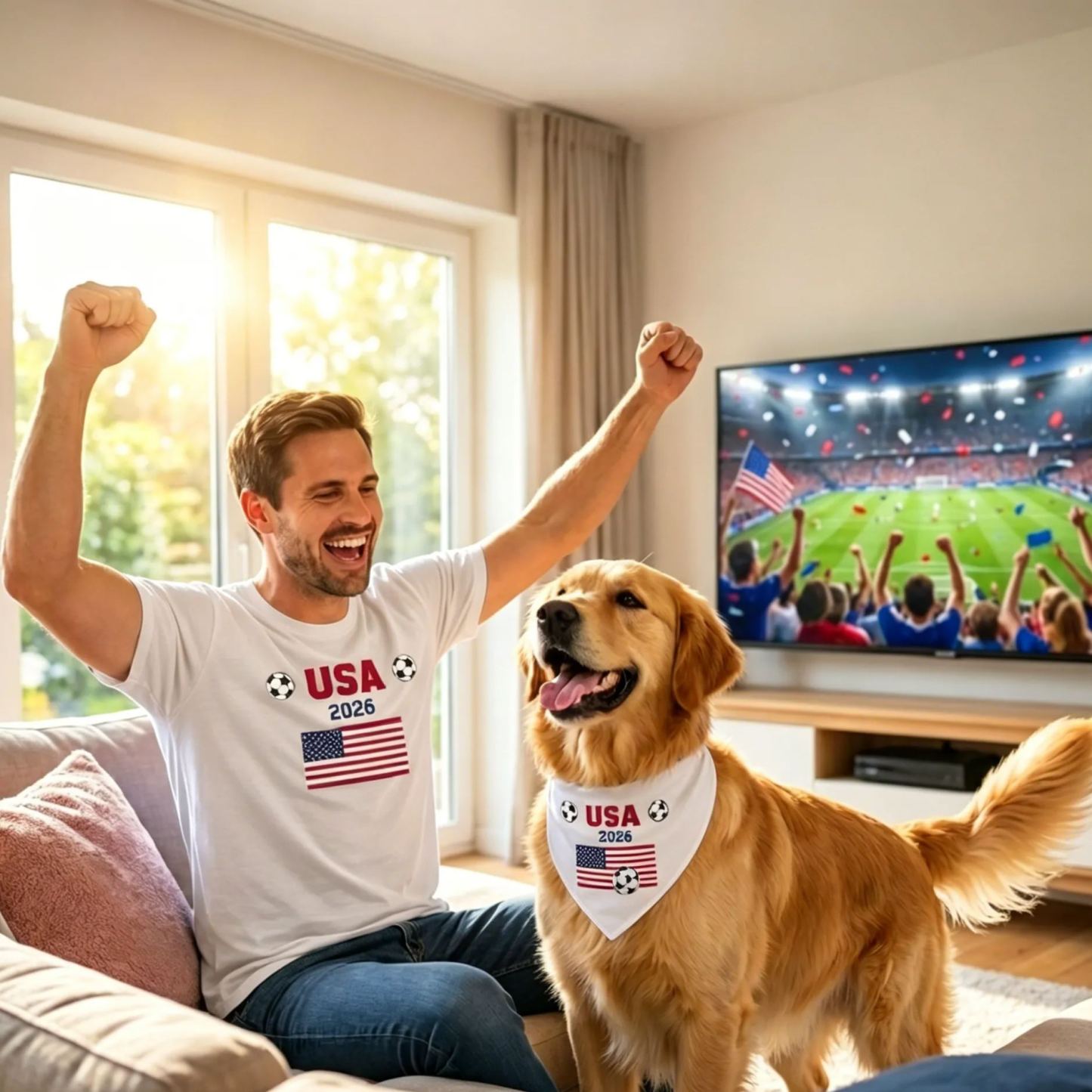 Conjunto de trajes de bandera de país para perro y dueño a juego, pañuelo y camiseta con bandera nacional personalizada, regalo de fiesta para fanáticos de los deportes para mascota y dueño - miscalcetinescaramx
