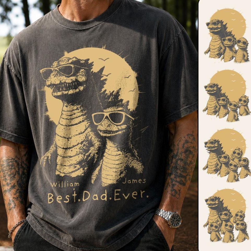Camiseta personalizada con el mejor papá de todos los tiempos, Dadzilla, regalos del Día del Padre para papá, camiseta divertida para papá, camiseta fresca de dinosaurio para papá - miscalcetinescaramx