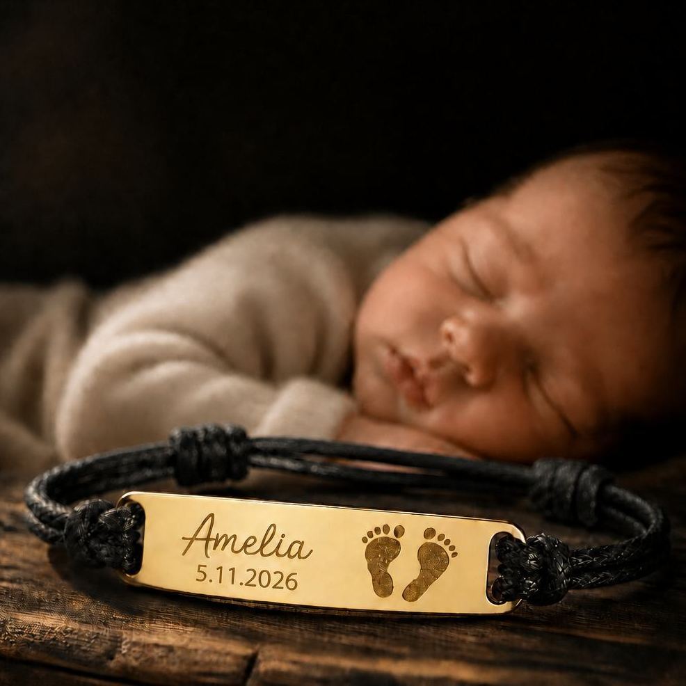 Pulsera Personalizada Con Huella De Bebé, Regalo Del Día Del Padre, Regalo Para Papá Por Primera Vez - miscalcetinescaramx