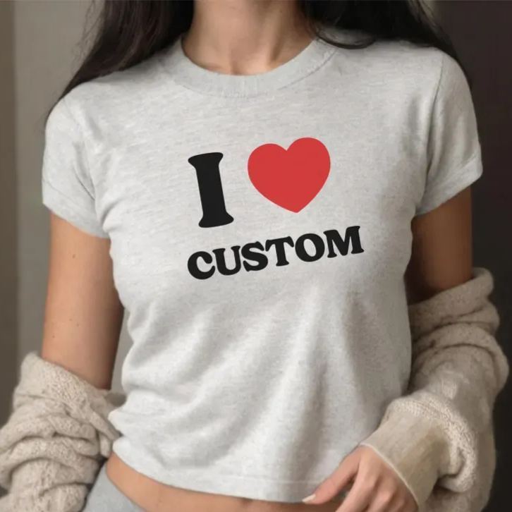 Me Encanta La Camiseta De Bebé Personalizada, La Camisa Personalizada I Heart, La Camiseta De Bebé Con Texto Personalizado, La Camiseta Y2K Personalizada, La Camiseta Personalizada De Los Años 90, La Ropa Y2K De Moda - miscalcetinescaramx