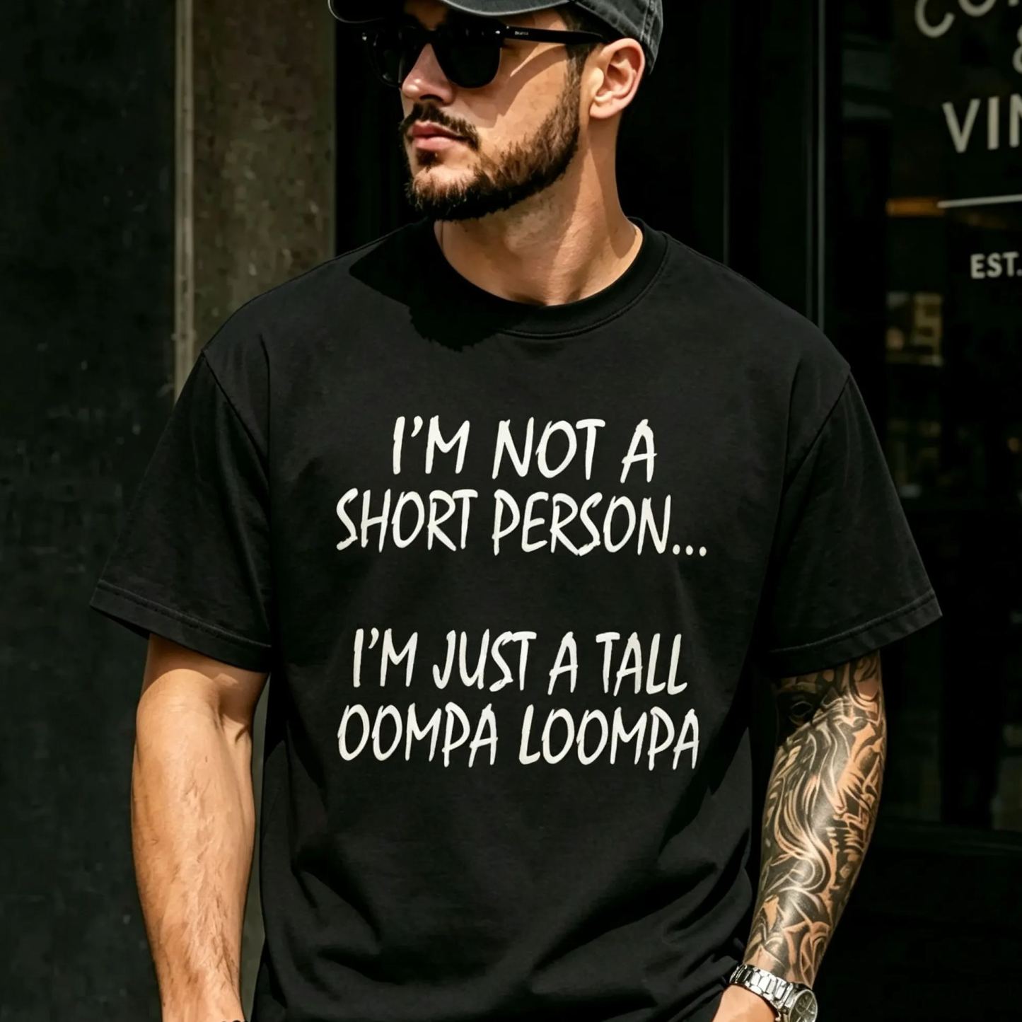 NO SOY UNA PERSONA BAJA... SOLO SOY UNA ALTA OOMPA LOOMPA Camiseta Gráfica Divertida, Camiseta Unisex Sarcástica, Regalo De Humor Novedoso Regalo Del Día Del Padre - miscalcetinescaramx