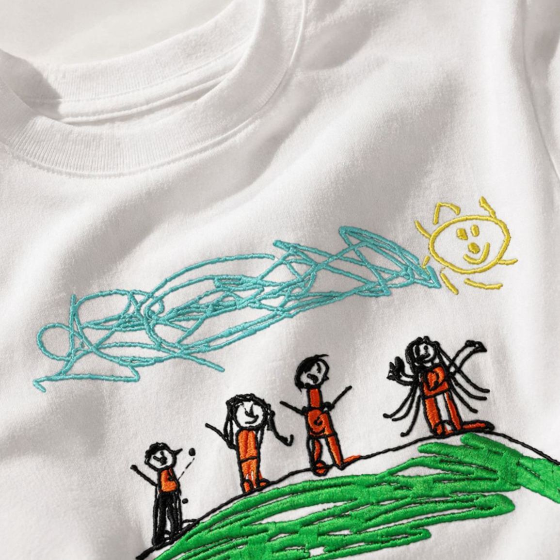 Camiseta Bordada Con Dibujo Personalizado Para Niños: Camiseta Personalizada Con Ilustraciones Infantiles, Camisa Personalizada Con Bordado De Retrato Familiar, Regalo Significativo Para Mamá, Papá Y Abuelos - miscalcetinescaramx
