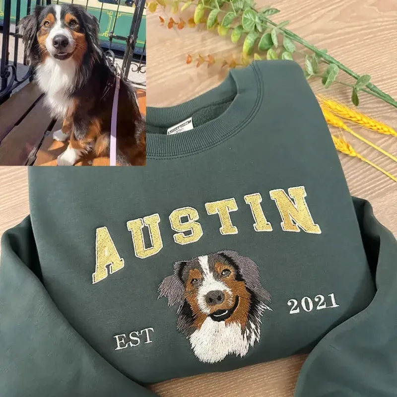 Sudadera Bordada Personalizada Con Retrato De Mascota