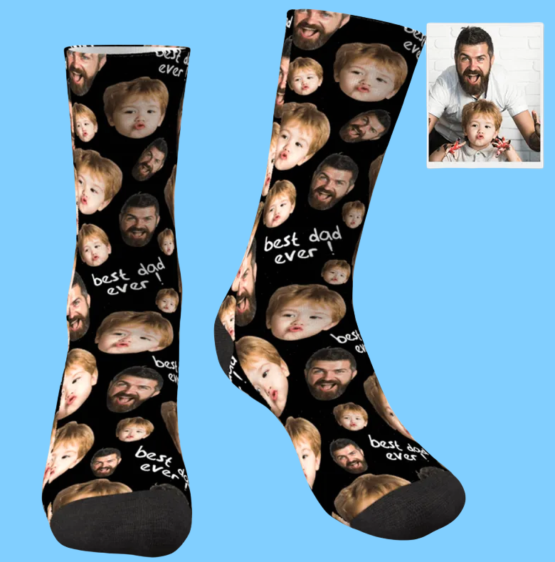 Mejor Papá-Calcetines Personalizados con Cara al