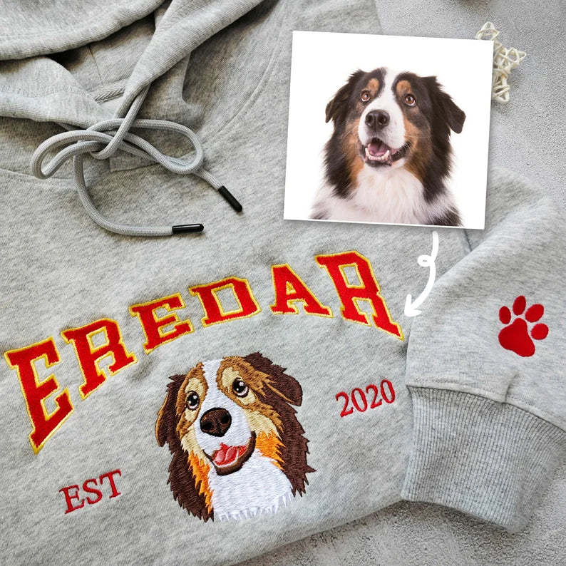 Sudadera Con Capucha Para Perro Personalizada Con Sudadera Bordada Personalizada Con Cara De Mascota