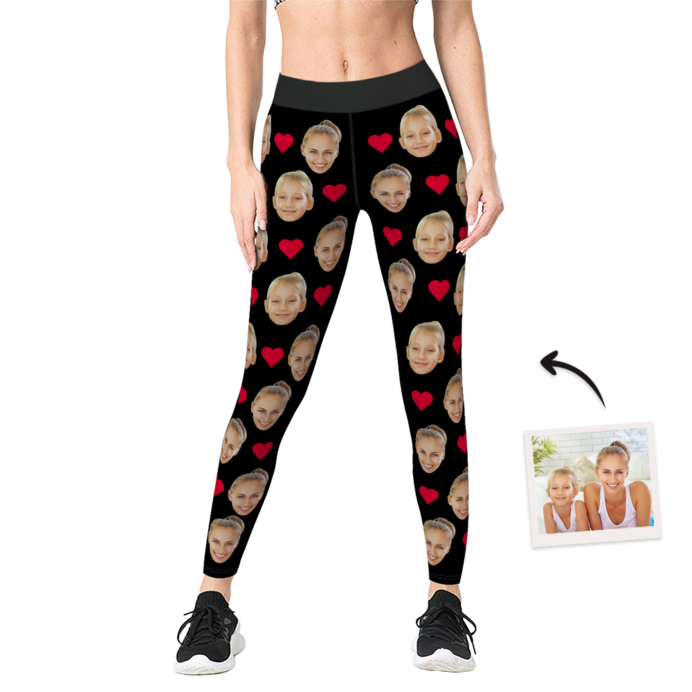 Leggings De Cara Personalizados - Regalo De Corazón Para Ella - MyFaceSocksES