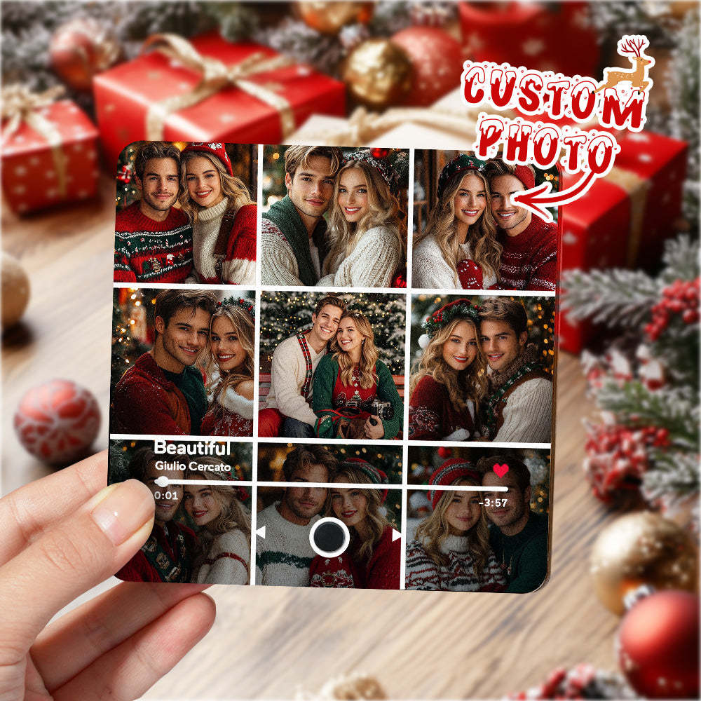 Imán De Nevera Personalizado Con Álbum De Fotos Y Música. Imán De Nevera Personalizado Para Móvil Con Música De Spotify. Regalos De Navidad Profesionales Para La Familia. - MyFaceSocksES