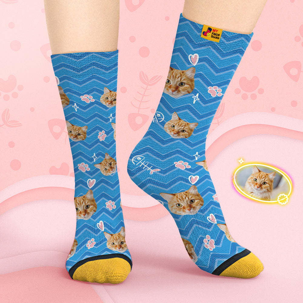 Calcetines De Cara Personalizados Calcetines Impresos Digitales En 3d Personalizados-cara Linda De Mascota - MyFaceSocksES