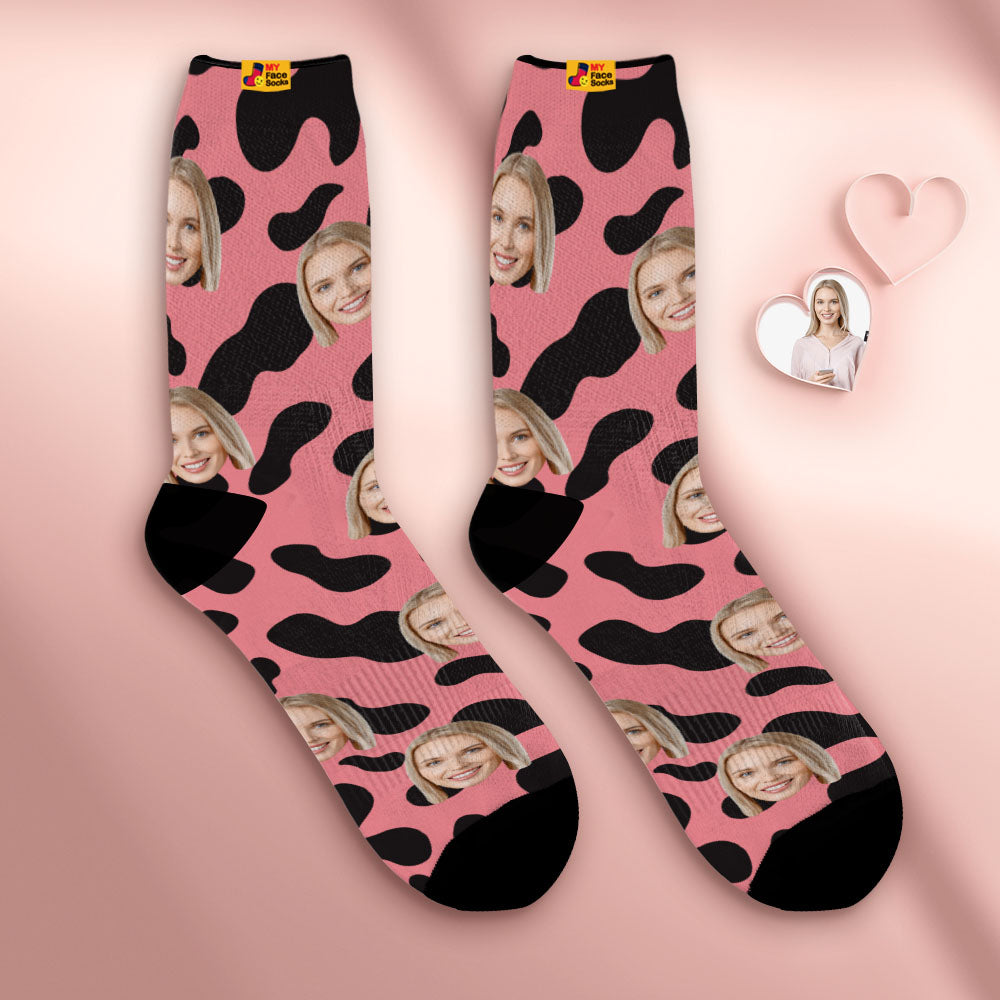 Calcetines Personalizados Transpirables Para La Cara, Calcetines Suaves Personalizados, Regalos Para Puntos De Vaca Amante