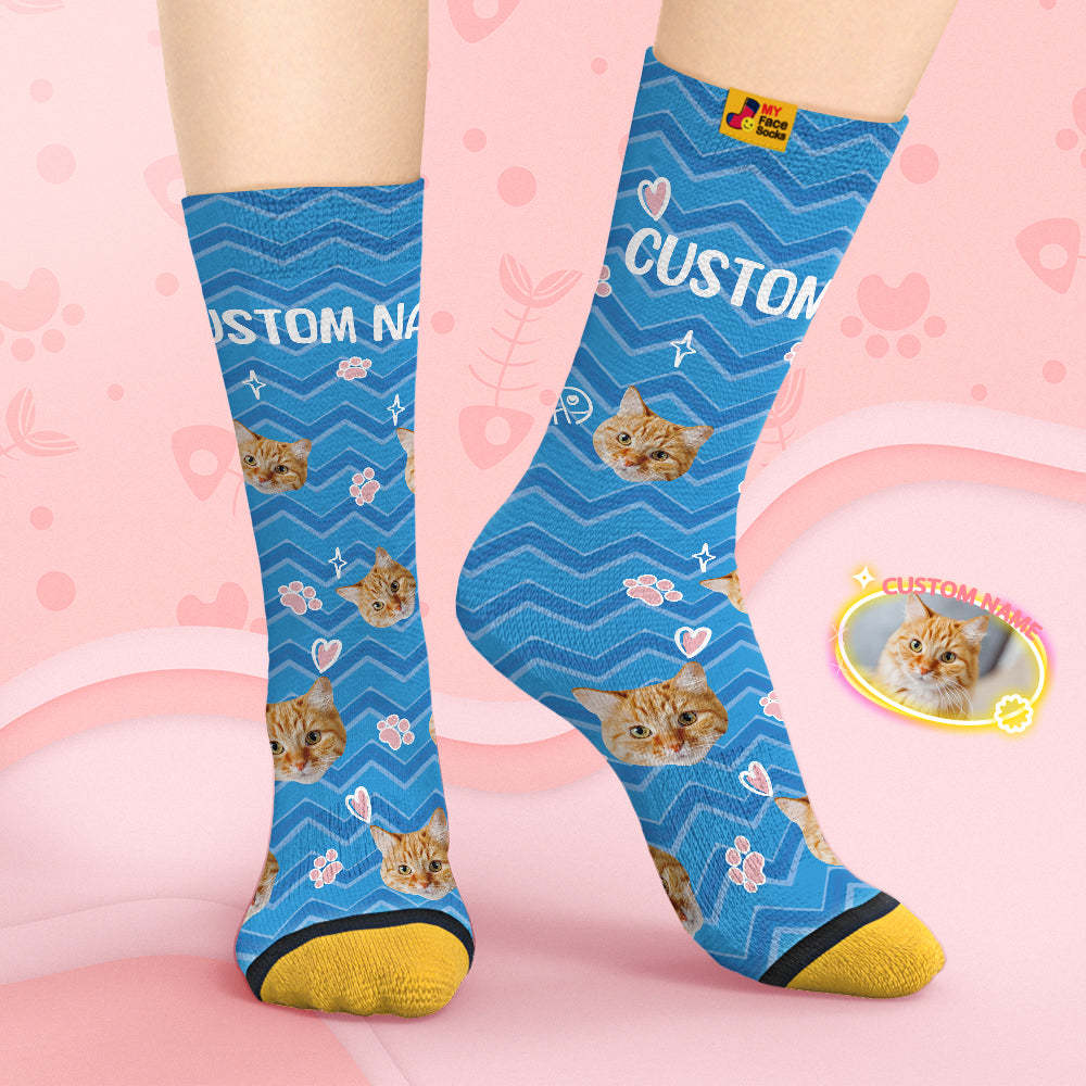 Calcetines De Cara Personalizados Calcetines Impresos Digitales En 3d Personalizados-cara Linda De Mascota - MyFaceSocksES