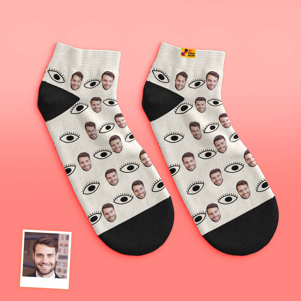 Calcetines Tobilleros De Corte Bajo Personalizados Calcetines Personalizados Para La Cara Calcetines Cruzados - MyFaceSocksES