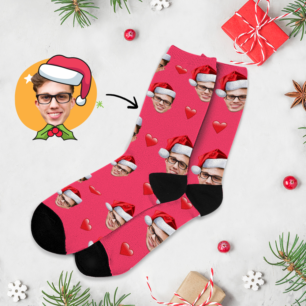 Calcetines Navideños Personalizados Con Foto De Cara Completa, Diseños Personalizados Divertidos, La Mejor Idea De Regalo Para Navidad - MyFaceSocksES