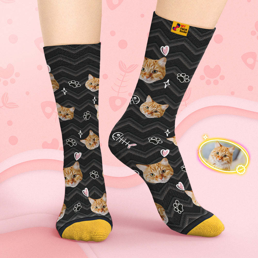 Calcetines De Cara Personalizados Calcetines Impresos Digitales En 3d Personalizados-cara Linda De Mascota - MyFaceSocksES