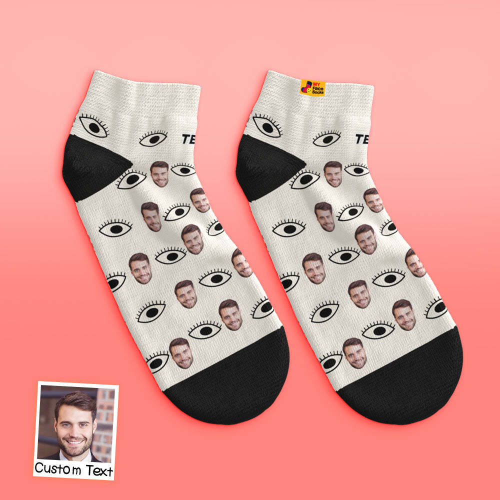 Calcetines Tobilleros De Corte Bajo Personalizados Calcetines Personalizados Para La Cara Calcetines Cruzados - MyFaceSocksES