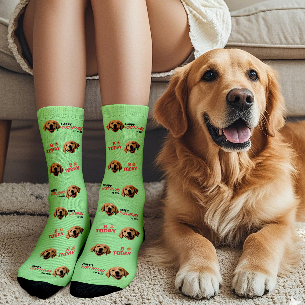 Calcetines Con Cara Personalizados Calcetines Con Cara Y Edad Idea De Regalo De Cumpleaños Feliz Cumpleaños Para Ti - MyFaceSocksES