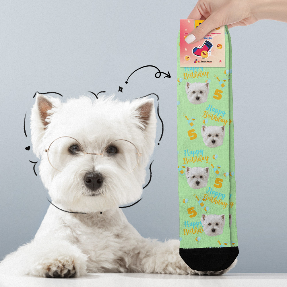 Calcetines Con Cara Personalizados Calcetines Con Cara Y Edad Idea De Regalo De Cumpleaños Feliz Cumpleaños Para Ti - MyFaceSocksES