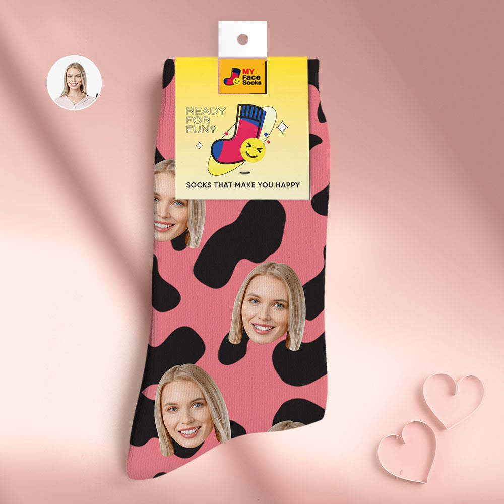 Calcetines De Cara Personalizados Regalos Sorpresa Personalizados Calcetines Impresos Digitalmente En 3d Para Puntos De Vaca Amante - MyFaceSocksES